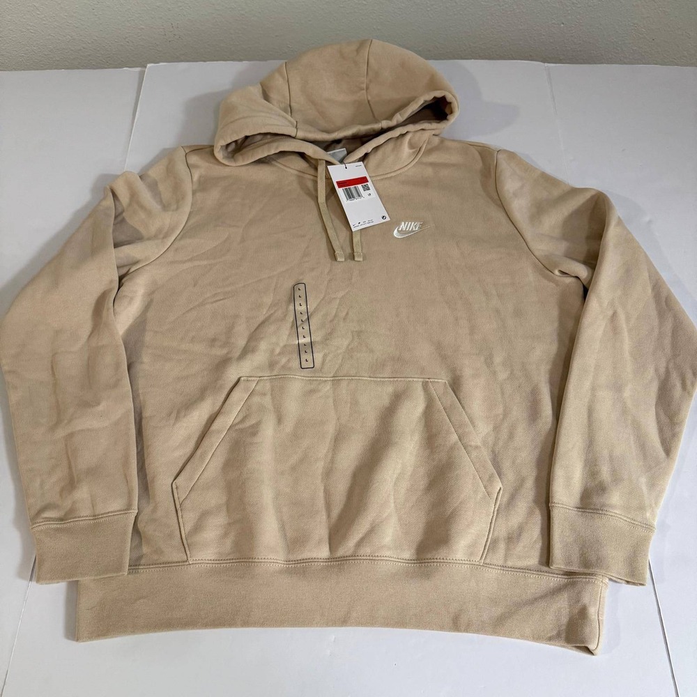 Nike Womens Sportswear Essential Fleece Hoodie Tan Beige Size Large